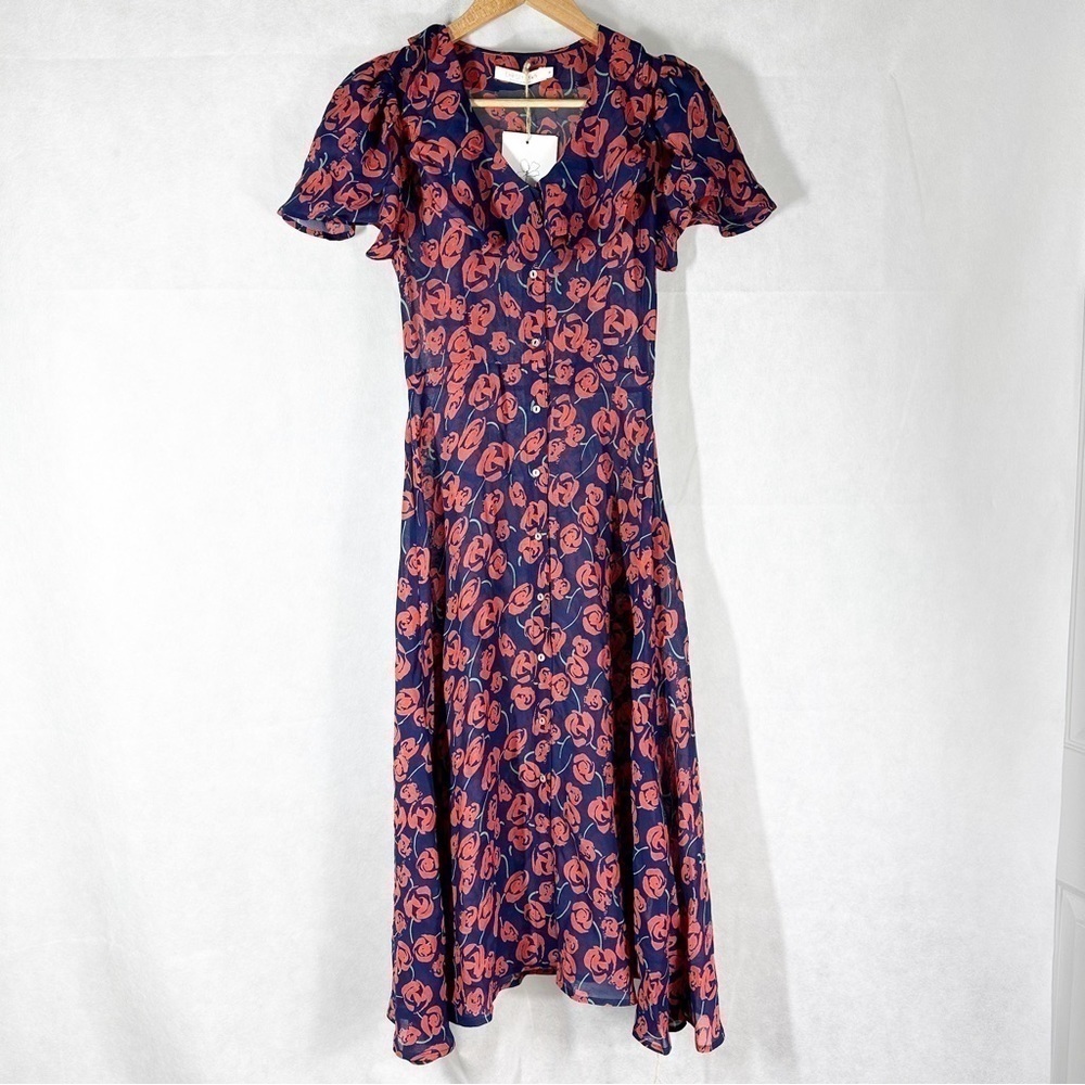 Christy Dawn The Daisy Midi Dark Floral Dress in Rose Bloom Size XS